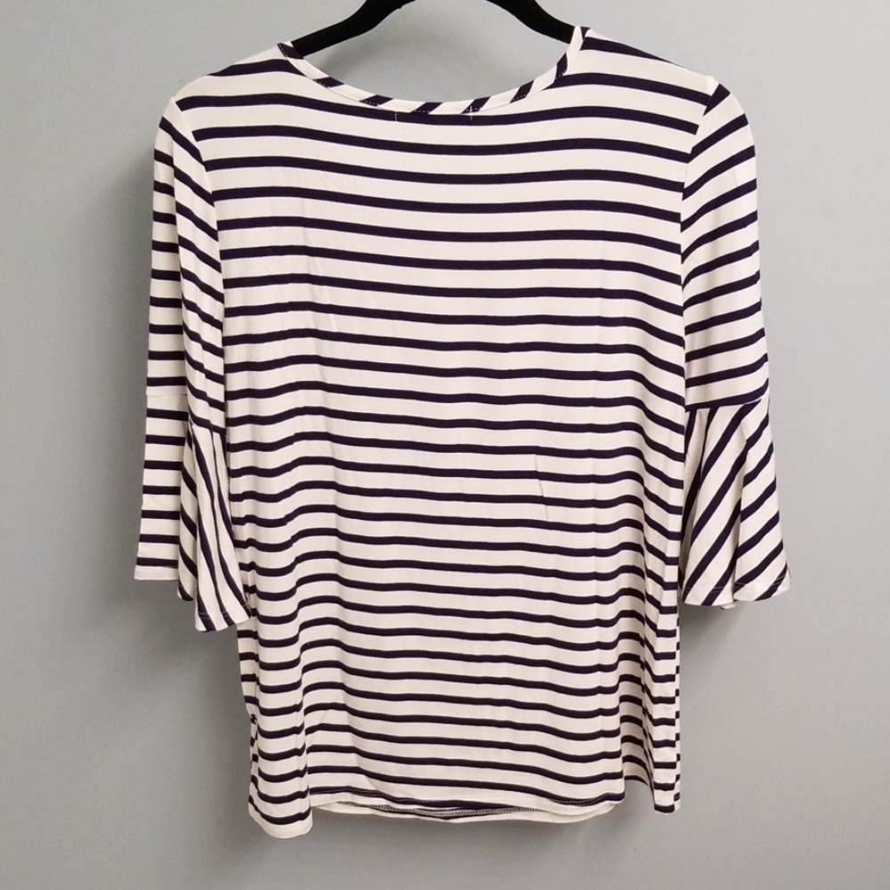 Green Envelopes Striped Short Bell Sleeve Size Med - Picture 6 of 6